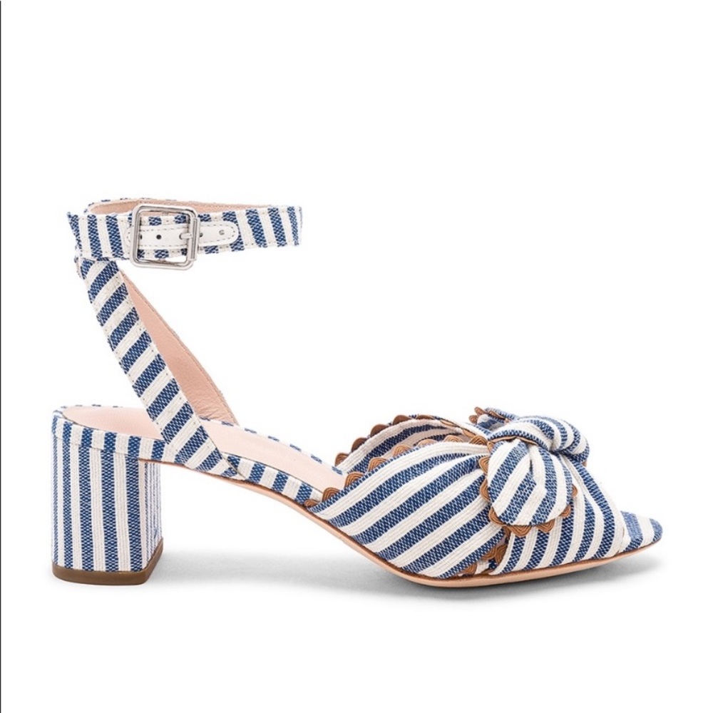 LAST CALL Loeffler Randall Strip Bow Jill Sandals Size 6